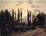 Evening, Poplars and Roadway near Schleissheim by Theodore Clement Steele